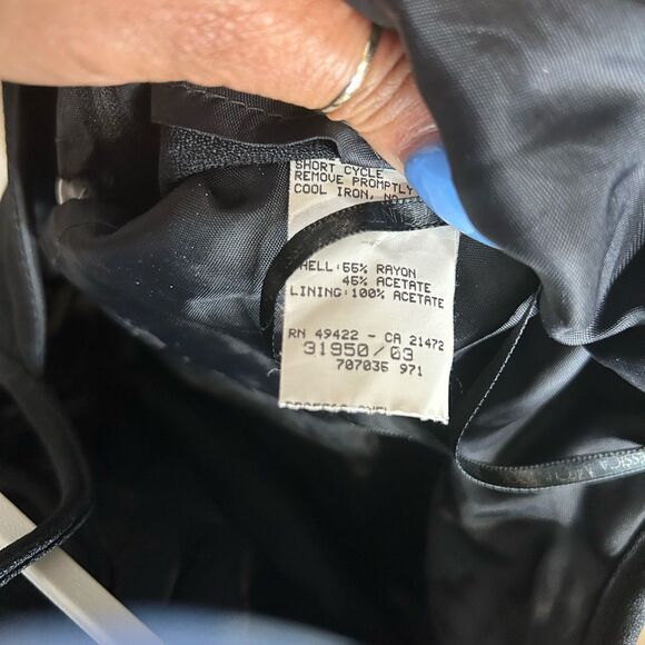 Vintage Jessica McClintock Rhinestone Neckline Little Black Dress - Picture 5 of 5